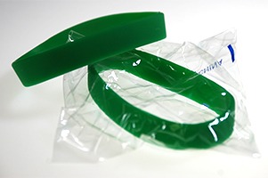 硅胶腕带，绿色未印刷的航空橡胶公司