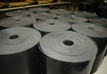Rolls of rubber sheet